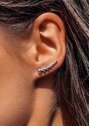Earrings without inserts Silver 925° (rhodium) 001166