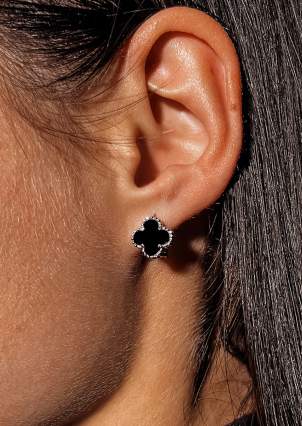 Onyx earrings Silver 925° (rhodium) 9520251h