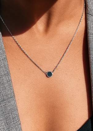 Onyx necklace Silver 925° (rhodium) 077240