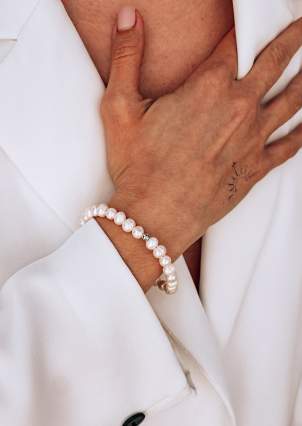 Pearl bracelet Silver 925° (rhodium) GPB12P