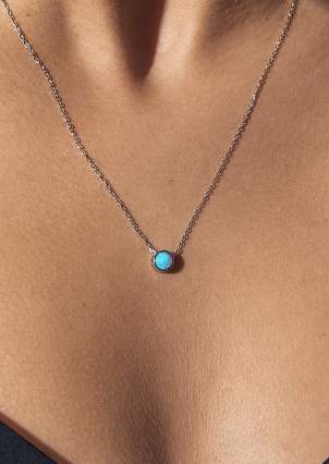 Opal necklace Silver 925° (rhodium) kl2opg/415