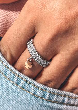Ring cubic zirconia Silver 925° gold 375° 000326k