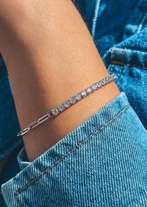 Fianite bracelet (AAAA) Silver 925° (rhodium) 957810