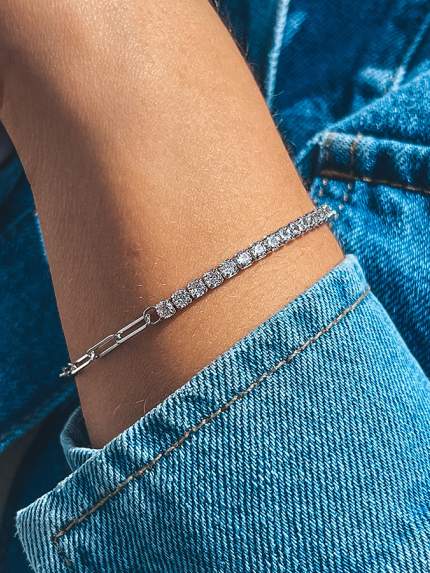 Fianite bracelet (AAAA) Silver 925° (rhodium) 957810
