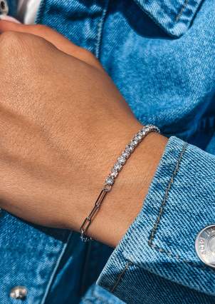 Fianite bracelet (AAAA) Silver 925° (rhodium) 957810