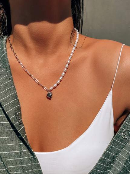 Pearl necklace Silver 925° (rhodium) 957903