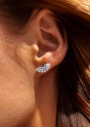 Fianite earrings (AAAAA) Silver 925° (rhodium) 957910