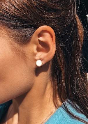 Enamel earrings Silver 925° gold 375° 100917b