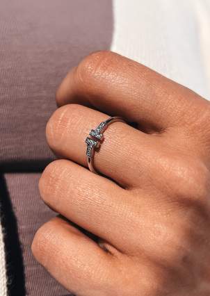 Ring cubic zirconia Silver 925° (rhodium) 001410