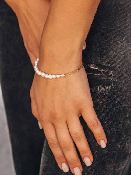 Pearl bracelet Silver 925° (gold-plated) GPB01G
