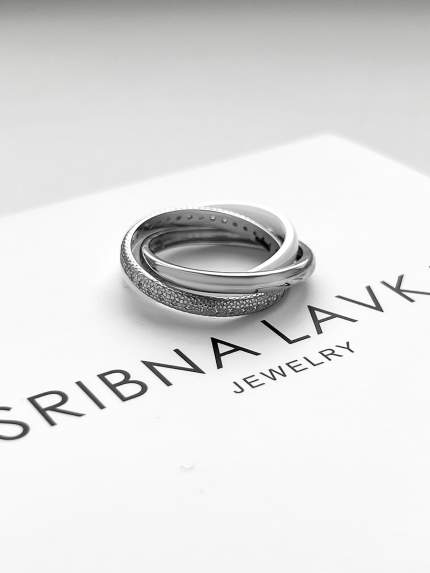 Pierścionek Ceramiczny cyrkonia sześcienna srebro 925°/ biżuteria ceramika с1110б