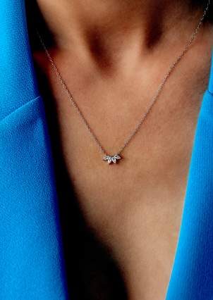 Sapphire necklace Silver 925° (rhodium) APN19PW