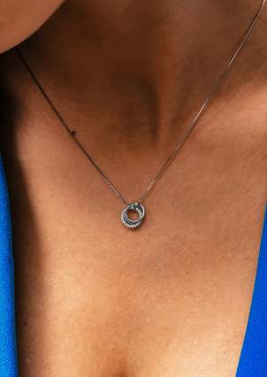 Sapphire necklace Silver 925° (rhodium) SN175N