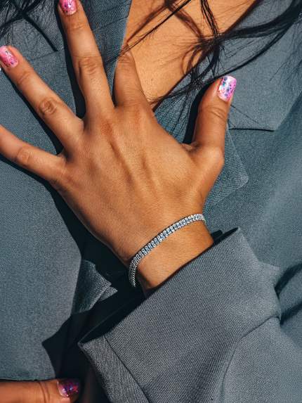 Fianite bracelet (AAAAA) Silver 925° (rhodium) 957974