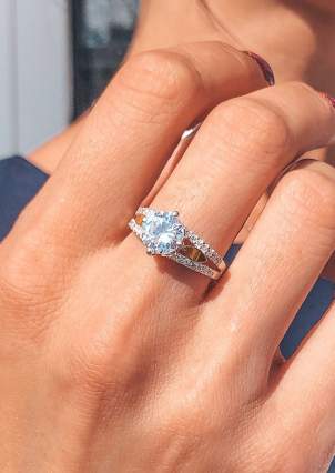 Ring cubic zirconia Silver 925° gold 375° 006710