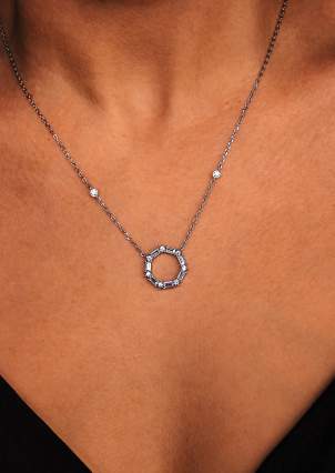 Cubic Zirconia Necklace Silver 925° (rhodium) 978548W