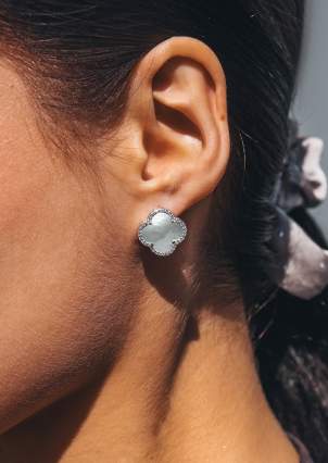 Mother of pearl earrings Silver 925° (rhodium) 978120b