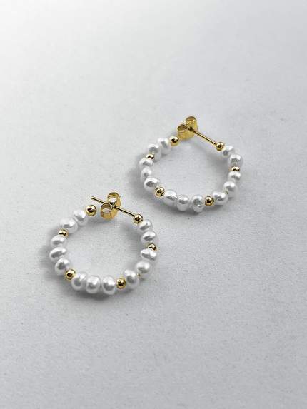 Сережки перлина Срібло 925° (позолота) GPE70G