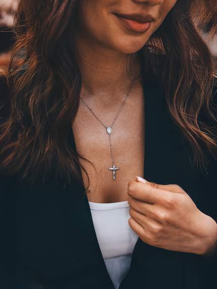Necklace without inserts Silver 925° (rhodium) 981941