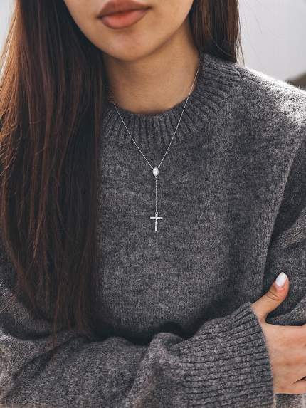 Necklace without inserts Silver 925° (rhodium) 981941