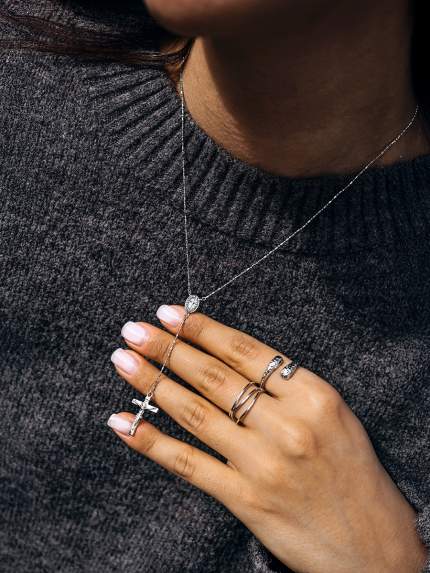 Necklace without inserts Silver 925° (rhodium) 981941