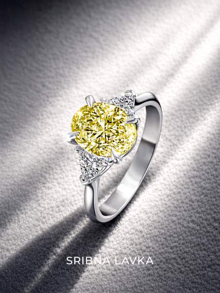 Каблучка Фіаніт (8А) Срібло 925° (родій) 982556