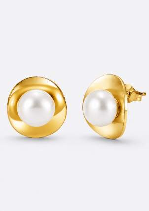 Сережки Shell Pearl Cплав з покриттям 18k золотом 250305-18K