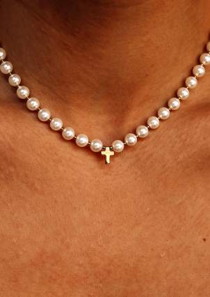Кольє Shell Pearl Cплав з покриттям 18k золотом 9827607-18к