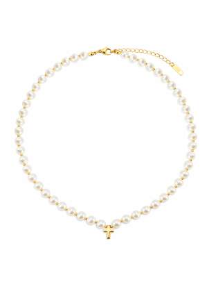 Кольє Shell Pearl Cплав з покриттям 18k золотом 9827607-18к