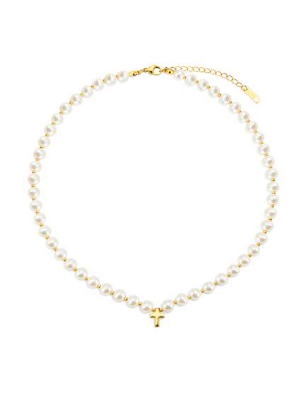 Кольє Shell Pearl Cплав з покриттям 18k золотом 9827607-18к