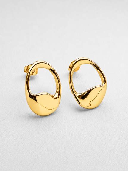 Сережки без вставок Cплав з покриттям 18k золотом 258308-18К