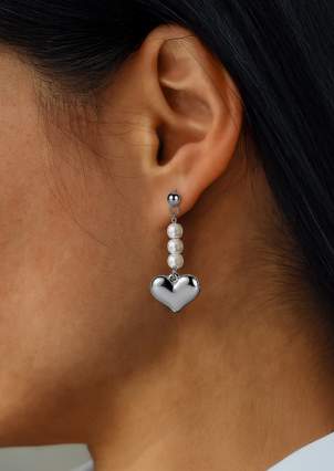 Сережки Shell Pearl Сплав з покриттям родієм 250301P