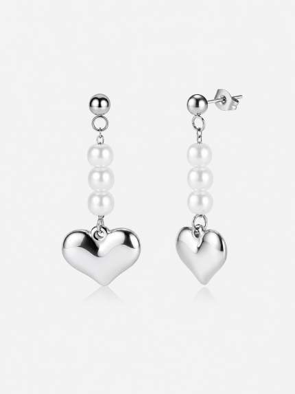 Сережки Shell Pearl Сплав з покриттям родієм 250301P