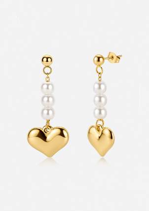 Сережки Shell Pearl Cплав з покриттям 18k золотом 250301-18K