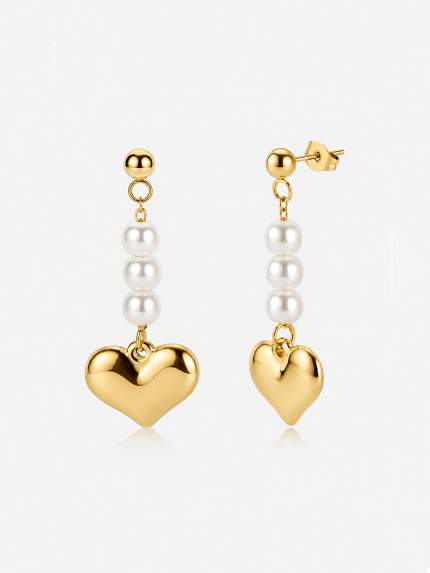 Сережки Shell Pearl Cплав з покриттям 18k золотом 250301-18K