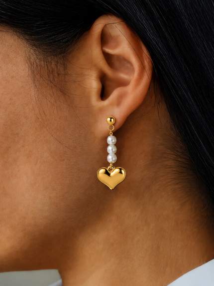 Сережки Shell Pearl Cплав з покриттям 18k золотом 250301-18K