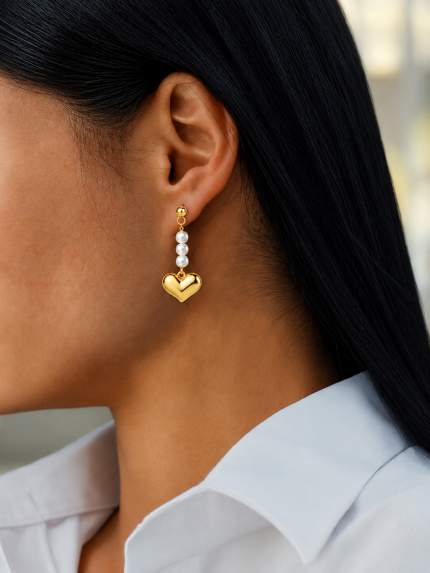Сережки Shell Pearl Cплав з покриттям 18k золотом 250301-18K