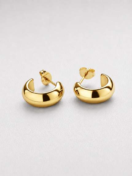 Сережки без вставок Cплав з покриттям 18k золотом 258312-18К