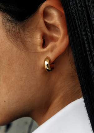 Сережки без вставок Cплав з покриттям 18k золотом 258312-18К