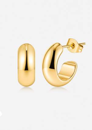 Сережки без вставок Cплав з покриттям 18k золотом 258312-18К