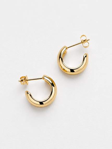 Сережки без вставок Cплав з покриттям 18k золотом 258312-18К