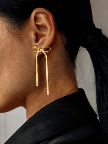 Сережки без вставок Cплав з покриттям 18k золотом 258304-18К