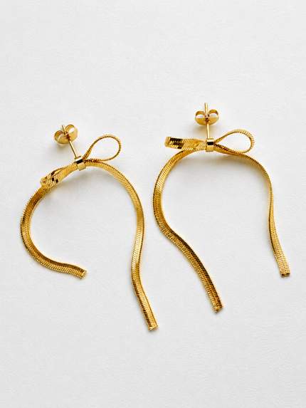 Сережки без вставок Cплав з покриттям 18k золотом 258304-18К