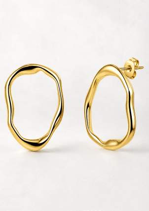 Сережки без вставок Cплав з покриттям 18k золотом 258314-18K