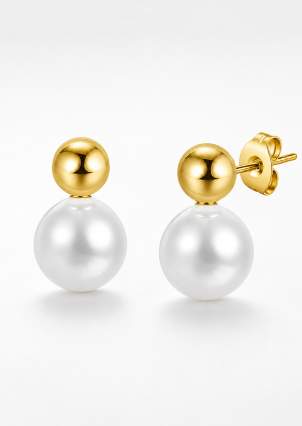 Сережки Shell Pearl Cплав з покриттям 18k золотом 250303-18К