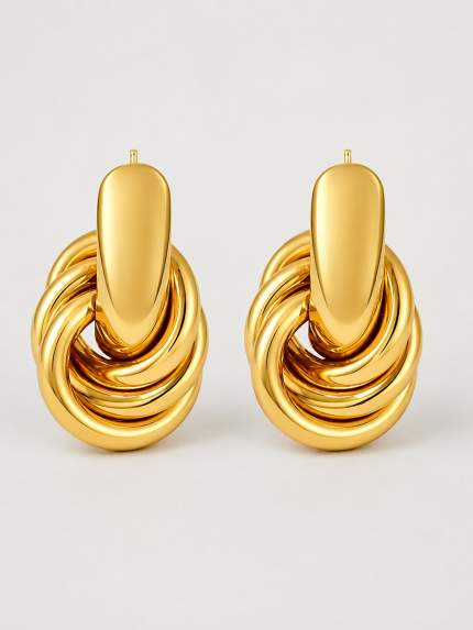 Сережки без вставок Cплав з покриттям 18k золотом 7933016