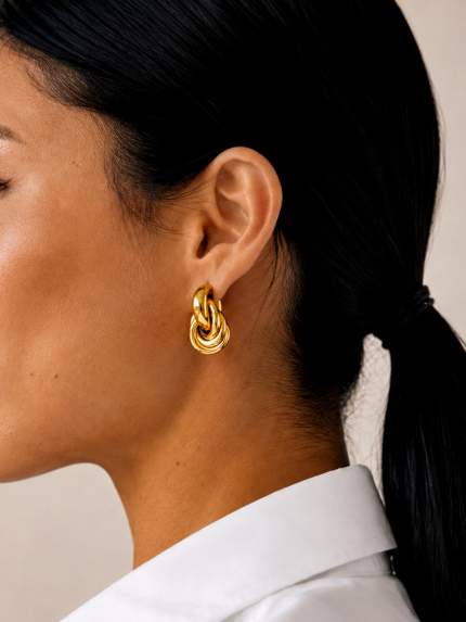 Сережки без вставок Cплав з покриттям 18k золотом 7933016
