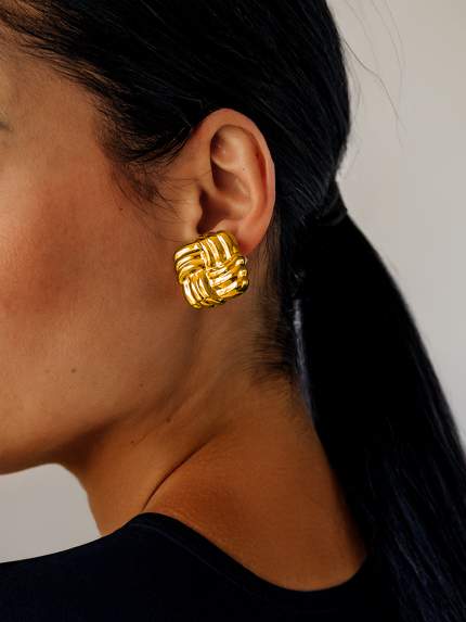 Сережки без вставок Cплав з покриттям 18k золотом 7933075