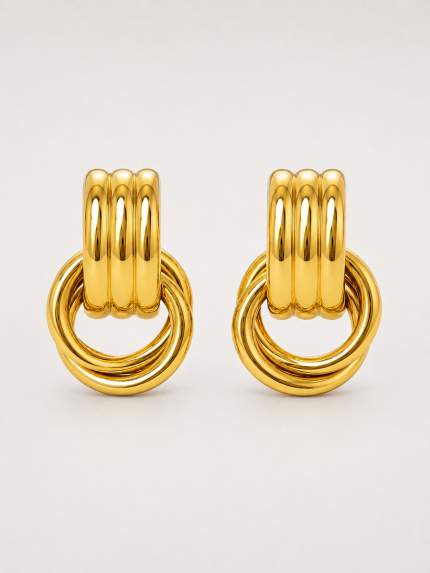 Сережки без вставок Cплав з покриттям 18k золотом 7933095