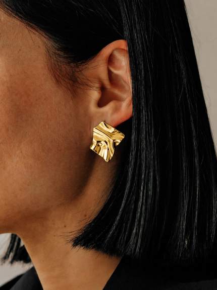 Сережки без вставок Cплав з покриттям 18k золотом 7933274